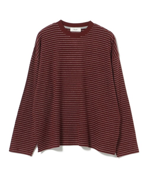 BEAMS HEART(ビームスハート)の「ボーダー ビッグ ロングスリーブ Tシャツ(Tシャツ/カットソー・レディース・グレー/ワイン/チャコールグレー・FREE)」の19枚目の写真