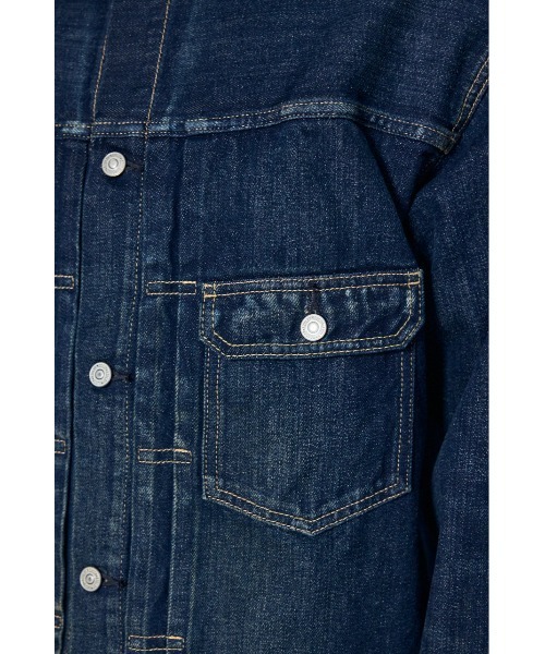 AZUL by moussy(アズールバイマウジー)の「【セットアップ対応】セカンドタイプデニムジャケット 秋服 羽織り 長袖(デニムジャケット・メンズ・ワンウォッシュ/ブルー・MEDIUM/SMALL/LARGE)」の19枚目の写真