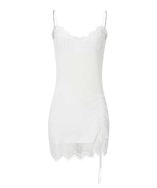 PLEASENOFOLLOW（プリーズノーフォロー）の「Pia Lace Slip Mini Dress (White)（ワンピース・レディース・その他・FREE）」の4枚目の写真