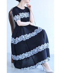 新品　フレンチパヴェ ロングワンピース　ドレスレース　カワイイ 新品 フレンチパヴェ ロングワンピース ドレスレース カワイイ FRENCH