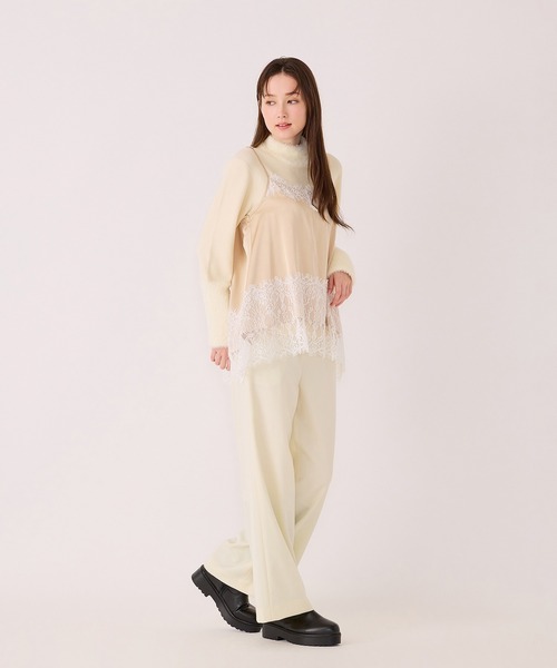 Audie a Muses(オーディアミューズ)の「レースたたきつけキャミソール(キャミソール・レディース・ベージュ/ブラウン/ブラック・42/38)」の20枚目の写真