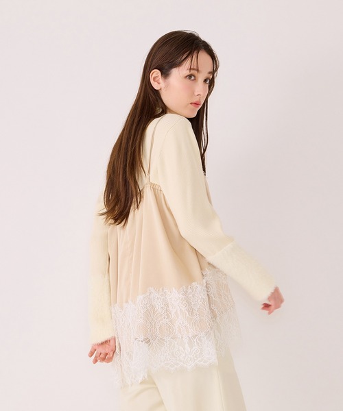 Audie a Muses(オーディアミューズ)の「レースたたきつけキャミソール(キャミソール・レディース・ベージュ/ブラウン/ブラック・42/38)」の21枚目の写真