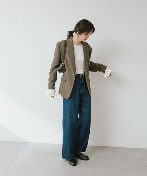 RIVE DROITE(リヴドロワ)の「【WEB限定】クロシェカフスカットソー(Tシャツ/カットソー・レディース・ブラック/オフホワイト・FREE)」の5枚目の写真