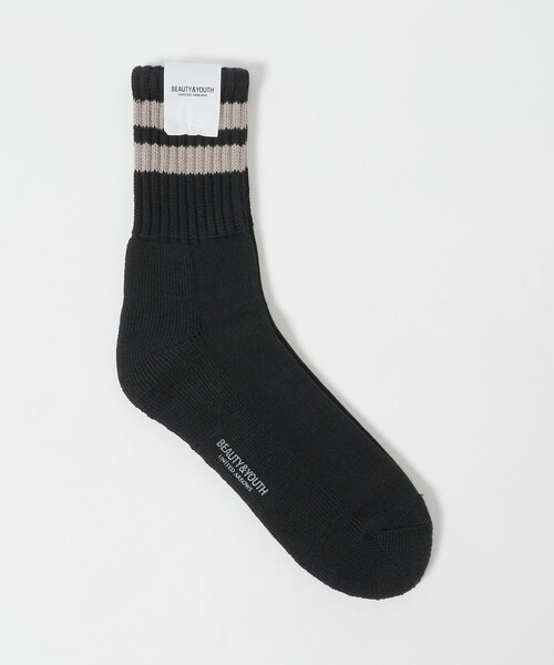 BEAUTY&YOUTH UNITED ARROWS(ビューティーアンドユースユナイテッドアローズ)の「2ライン パイル クルー ソックス(ソックス/靴下・メンズ・ダークグレー/ナチュラル/ホワイト/ブラック・FREE)」の3枚目の写真