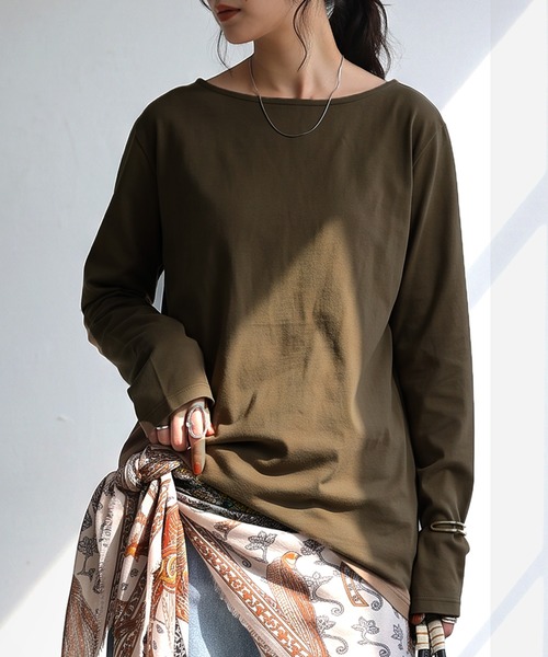 antiqua(アンティカ)の「綿100% 汗染み防止 撥水 吸水 ロンT(Tシャツ/カットソー・レディース・ホワイト系その他2/グレー系その他4/グレー系その他3/グレー系その他2/グレー系その他/ブラック系その他/ベージュ系その他/ブルー系その他/グリーン系その他/ホワイト系その他/ブルー系その他2/グリーン系その他2/ベージュ系その他2/ブラック系その他2・M/XL/L)」の11枚目の写真