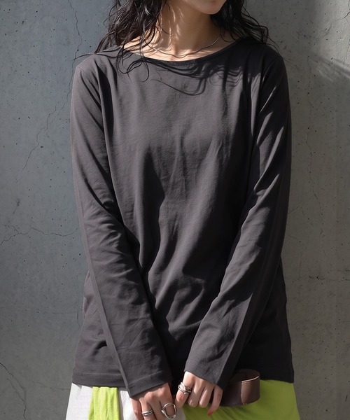 antiqua(アンティカ)の「綿100% 汗染み防止 撥水 吸水 ロンT(Tシャツ/カットソー・レディース・ホワイト系その他2/グレー系その他4/グレー系その他3/グレー系その他2/グレー系その他/ブラック系その他/ベージュ系その他/ブルー系その他/グリーン系その他/ホワイト系その他/ブルー系その他2/グリーン系その他2/ベージュ系その他2/ブラック系その他2・M/XL/L)」の7枚目の写真