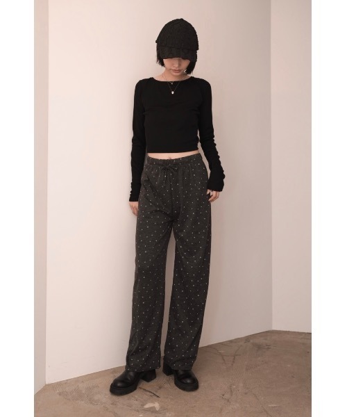 SALTMINT(ソルトミント)の「ドットスウェットパンツ(スウェットパンツ・レディース・アイボリー/ダークグレー/ブラック/ライトグレー・FREE)」の5枚目の写真