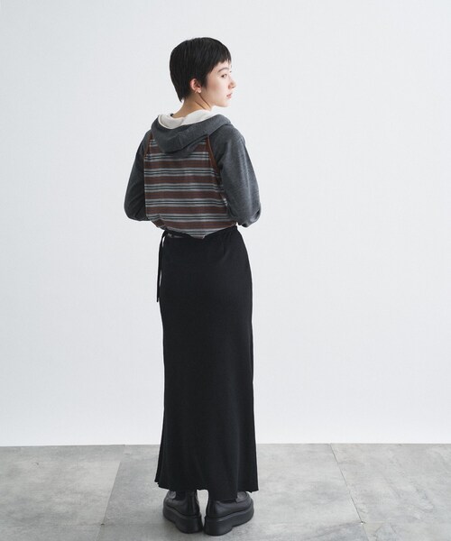 CODE A（コードエー）の「Girls department Club｜BORDER TANK LAYER LS（Tシャツ/カットソー・レディース・ダークブラウン・00）」の4枚目の写真