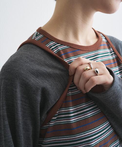 CODE A（コードエー）の「Girls department Club｜BORDER TANK LAYER LS（Tシャツ/カットソー・レディース・ダークブラウン・00）」の7枚目の写真