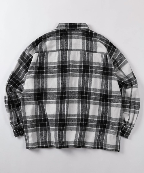 THRASHER（スラッシャー）の「【70】【THRASHER/スラッシャー】ビッグシルエット ヘビーネル チェックシャツ/オーバーサイズ/ライトアウター/ユニセックス/レディース/メンズ（シャツ/ブラウス・メンズ・ブラック/グリーン/ホワイト・M/L/XL）」の16枚目の写真