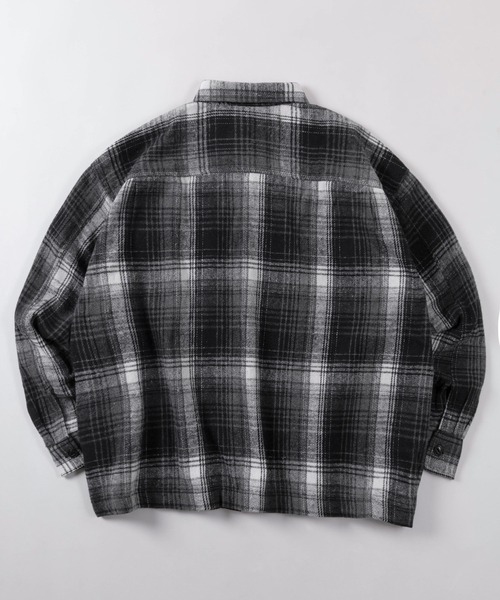 THRASHER（スラッシャー）の「【70】【THRASHER/スラッシャー】ビッグシルエット ヘビーネル チェックシャツ/オーバーサイズ/ライトアウター/ユニセックス/レディース/メンズ（シャツ/ブラウス・メンズ・ブラック/グリーン/ホワイト・M/L/XL）」の10枚目の写真
