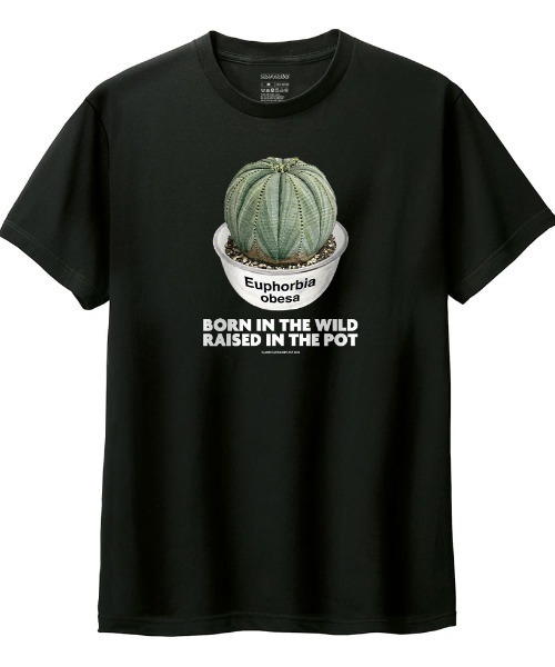 Moftique(モフティック)の「Moftique(モフティック) 半袖Tシャツ ユーフォルビア オベサ コーデックス 塊根植物 多肉植物 プリント Tシャツ 半袖 トップス カットソー メンズ レディース ユニセックス 夏(Tシャツ/カットソー・メンズ・ホワイト/ブラック・S/M/L/XL/XS)」の1枚目の写真