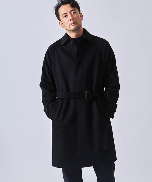 EDIFICE(エディフィス)の「ウールカシミアベルテッドコート(その他アウター・メンズ・ブラック/ベージュ系その他/ダークブルー・44/46/48/50)」の1枚目の写真