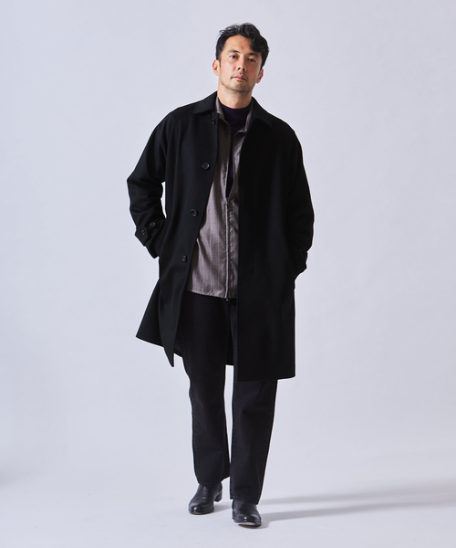 EDIFICE(エディフィス)の「ウールカシミアベルテッドコート(その他アウター・メンズ・ブラック/ベージュ系その他/ダークブルー・44/46/48/50)」の4枚目の写真