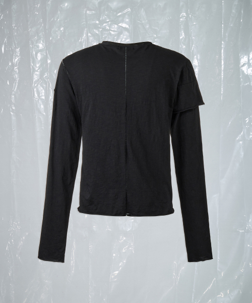 AREUBAN(アルバン)の「アンリットスラブロングスリーブ_リニアブラック(Tシャツ/カットソー・メンズ・ブラック・2/3)」の3枚目の写真