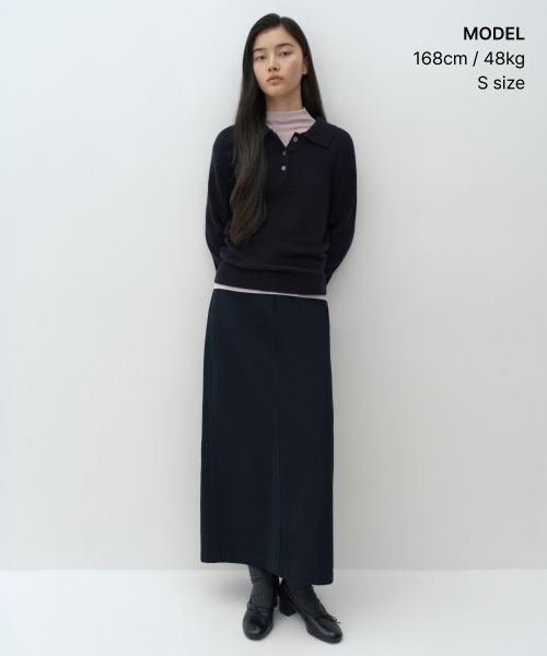 MUSINSA STANDARD WOMAN（ムシンサスタンダードウーマン）の「[ビクトリアウール] レディース カラードニット [ネイビー]（ニット/セーター・レディース・その他・SMALL/MEDIUM/LARGE/X-SMALL）」の2枚目の写真