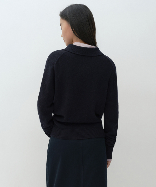 MUSINSA STANDARD WOMAN（ムシンサスタンダードウーマン）の「[ビクトリアウール] レディース カラードニット [ネイビー]（ニット/セーター・レディース・その他・SMALL/MEDIUM/LARGE/X-SMALL）」の3枚目の写真