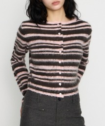 BRUSHED BORDER CROPPED カーディガン