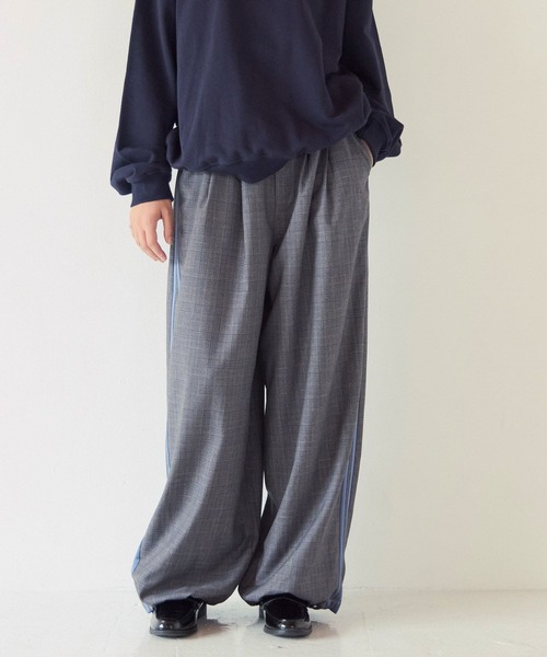 PBLIM(ページボーイリム)の「《UNISEX》チェックワイドパンツ(その他パンツ・レディース・グレー/ターコイズブルー・LARGE/MEDIUM)」の4枚目の写真