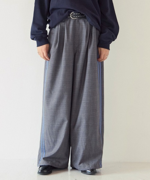 PBLIM(ページボーイリム)の「《UNISEX》チェックワイドパンツ(その他パンツ・レディース・グレー/ターコイズブルー・LARGE/MEDIUM)」の3枚目の写真
