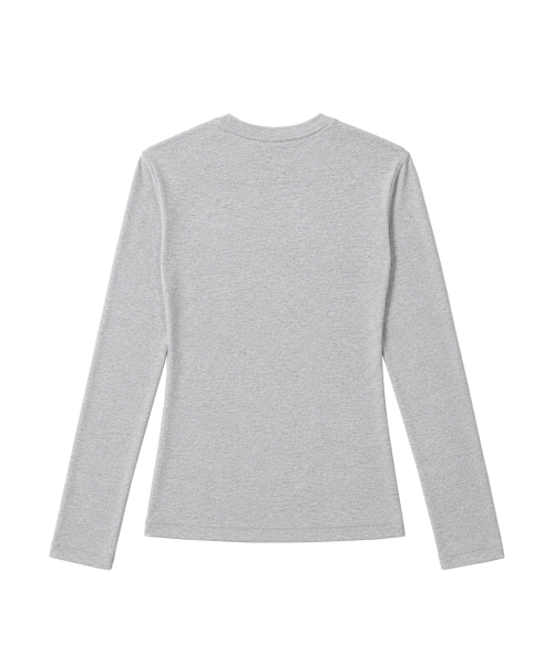 SEW-B（ソービー）の「セミクロップド ペーパー 長袖Tシャツ [メランジグレー]（Tシャツ/カットソー・レディース・その他・FREE）」の2枚目の写真