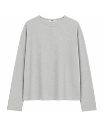 クルーネック ワッフル セミクロップド ロングスリーブTシャツ 5Color