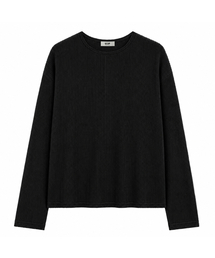 クルーネックワッフルセミクロップロングスリーブTシャツ5カラー