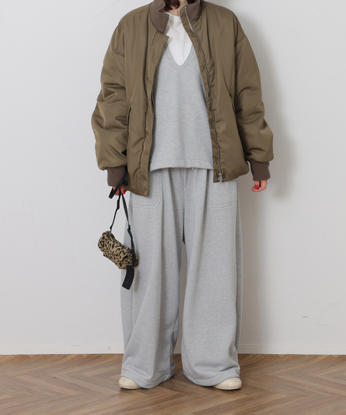JOURNAL STANDARD LUXE(ジャーナルスタンダード ラックス)の「エアウラケ ワイドパンツ(スウェットパンツ・レディース・ブラック/グレー・FREE)」の7枚目の写真