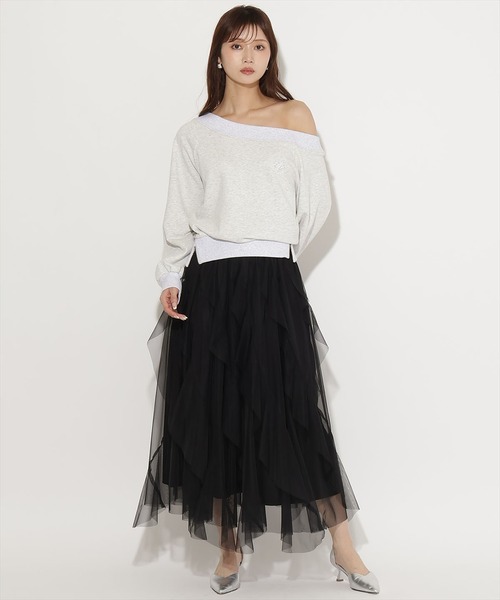 AND COUTURE(アンドクチュール)の「ラッフルフリルスカート(スカート・レディース・サックスブルー/ベージュ/ホワイト/ブラック・FREE)」の13枚目の写真