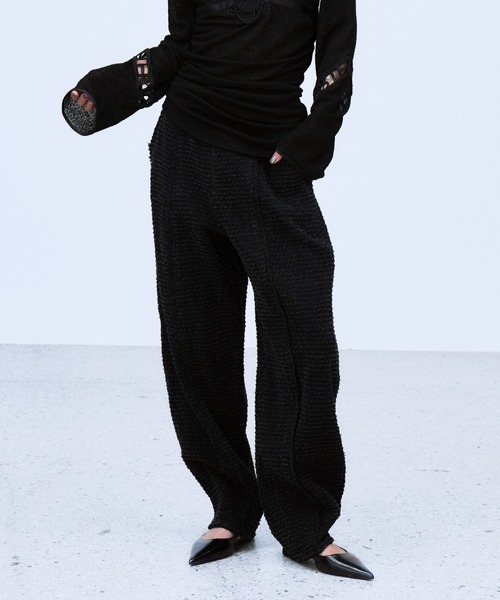 THINGS THAT MATTER(シングス ザット マター)の「PUNCHING DENIM TWEEDY PANTS / パンチング デニム ツイーディ パンツ(デニムパンツ・レディース・ブルー/ブラック・2/1)」の11枚目の写真