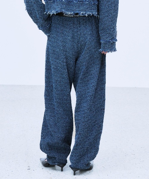 THINGS THAT MATTER(シングス ザット マター)の「PUNCHING DENIM TWEEDY PANTS / パンチング デニム ツイーディ パンツ(デニムパンツ・レディース・ブルー/ブラック・2/1)」の5枚目の写真
