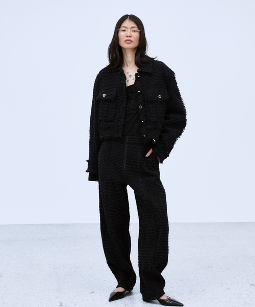 THINGS THAT MATTER(シングス ザット マター)の「PUNCHING DENIM TWEEDY PANTS / パンチング デニム ツイーディ パンツ(デニムパンツ・レディース・ブルー/ブラック・2/1)」の20枚目の写真