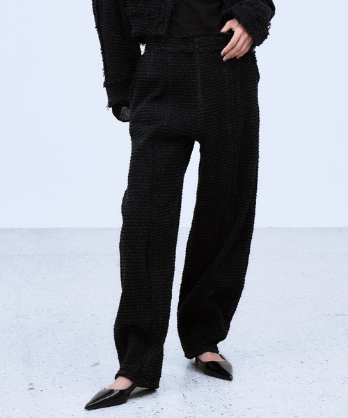 THINGS THAT MATTER(シングス ザット マター)の「PUNCHING DENIM TWEEDY PANTS / パンチング デニム ツイーディ パンツ(デニムパンツ・レディース・ブルー/ブラック・2/1)」の10枚目の写真