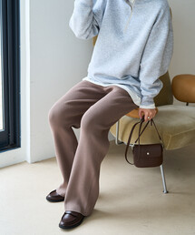 限定展開 リブ ニット フレア ニット パンツ