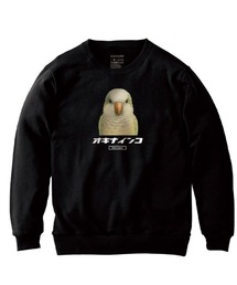 Moftique（モフティック） トレーナー スウェット 裏毛 オキナインコ 鳥 アニマル プリント トップス レディース ユニセックス