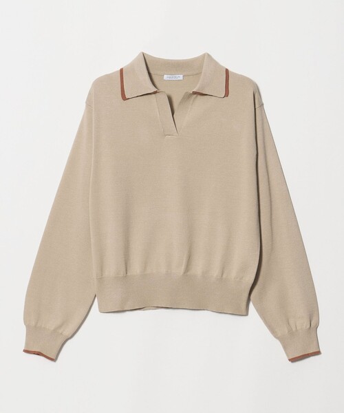 A DAY IN THE LIFE UNITED ARROWS（アデイインザライフユナイテッドアローズ）の「レイヤードカラー スキッパーニット ‐ウォッシャブル‐ ＜A DAY IN THE LIFE＞（ニット/セーター・レディース・ネイビー/ベージュ/ダークグレー・FREE）」の3枚目の写真