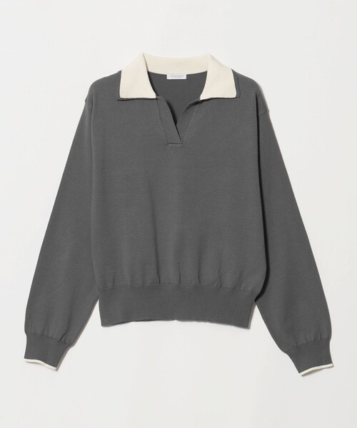 A DAY IN THE LIFE UNITED ARROWS（アデイインザライフユナイテッドアローズ）の「レイヤードカラー スキッパーニット ‐ウォッシャブル‐ ＜A DAY IN THE LIFE＞（ニット/セーター・レディース・ネイビー/ベージュ/ダークグレー・FREE）」の2枚目の写真