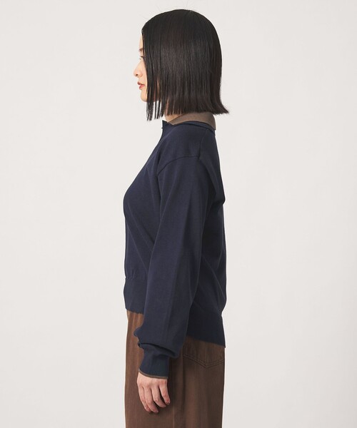 A DAY IN THE LIFE UNITED ARROWS（アデイインザライフユナイテッドアローズ）の「レイヤードカラー スキッパーニット ‐ウォッシャブル‐ ＜A DAY IN THE LIFE＞（ニット/セーター・レディース・ネイビー/ベージュ/ダークグレー・FREE）」の7枚目の写真