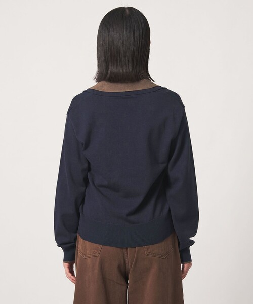 A DAY IN THE LIFE UNITED ARROWS（アデイインザライフユナイテッドアローズ）の「レイヤードカラー スキッパーニット ‐ウォッシャブル‐ ＜A DAY IN THE LIFE＞（ニット/セーター・レディース・ネイビー/ベージュ/ダークグレー・FREE）」の8枚目の写真