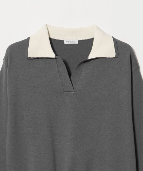 A DAY IN THE LIFE UNITED ARROWS（アデイインザライフユナイテッドアローズ）の「レイヤードカラー スキッパーニット ‐ウォッシャブル‐ ＜A DAY IN THE LIFE＞（ニット/セーター・レディース・ネイビー/ベージュ/ダークグレー・FREE）」の10枚目の写真