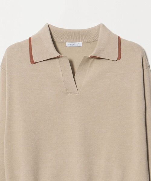 A DAY IN THE LIFE UNITED ARROWS（アデイインザライフユナイテッドアローズ）の「レイヤードカラー スキッパーニット ‐ウォッシャブル‐ ＜A DAY IN THE LIFE＞（ニット/セーター・レディース・ネイビー/ベージュ/ダークグレー・FREE）」の14枚目の写真