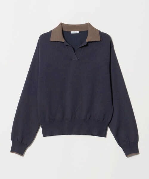A DAY IN THE LIFE UNITED ARROWS（アデイインザライフユナイテッドアローズ）の「レイヤードカラー スキッパーニット ‐ウォッシャブル‐ ＜A DAY IN THE LIFE＞（ニット/セーター・レディース・ネイビー/ベージュ/ダークグレー・FREE）」の16枚目の写真