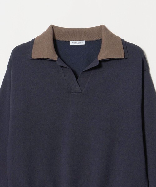 A DAY IN THE LIFE UNITED ARROWS（アデイインザライフユナイテッドアローズ）の「レイヤードカラー スキッパーニット ‐ウォッシャブル‐ ＜A DAY IN THE LIFE＞（ニット/セーター・レディース・ネイビー/ベージュ/ダークグレー・FREE）」の17枚目の写真