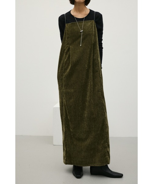 STYLEMIXER(スタイルミキサー)の「パイピングベロアキャミワンピース(ワンピース・レディース・カーキ/ブラウン/ブラック・MEDIUM/SMALL)」の3枚目の写真