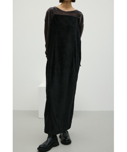 STYLEMIXER(スタイルミキサー)の「パイピングベロアキャミワンピース(ワンピース・レディース・カーキ/ブラウン/ブラック・MEDIUM/SMALL)」の2枚目の写真