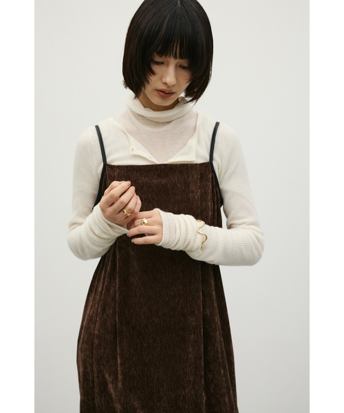 STYLEMIXER(スタイルミキサー)の「パイピングベロアキャミワンピース(ワンピース・レディース・カーキ/ブラウン/ブラック・MEDIUM/SMALL)」の8枚目の写真