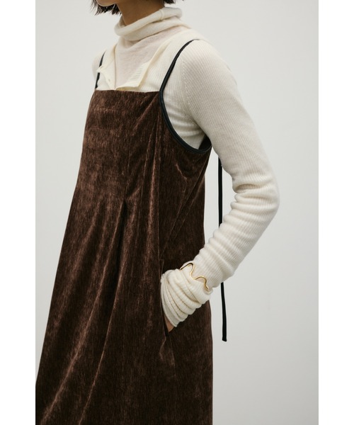 STYLEMIXER(スタイルミキサー)の「パイピングベロアキャミワンピース(ワンピース・レディース・カーキ/ブラウン/ブラック・MEDIUM/SMALL)」の12枚目の写真