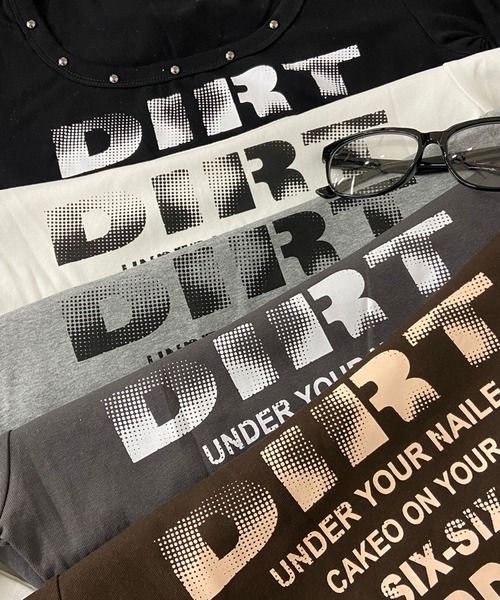 non-hedge(ノンヘッジ)の「スタッズロゴロンT(Tシャツ/カットソー・レディース・ブラウン/オフホワイト/グレー/ブラック/チャコールグレー・FREE)」の6枚目の写真