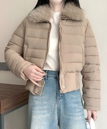 ファーカラー ショート中綿ジャケット