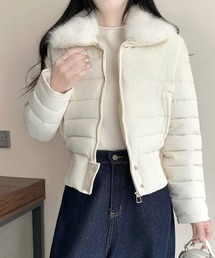 ファーカラー ショート中綿ジャケット